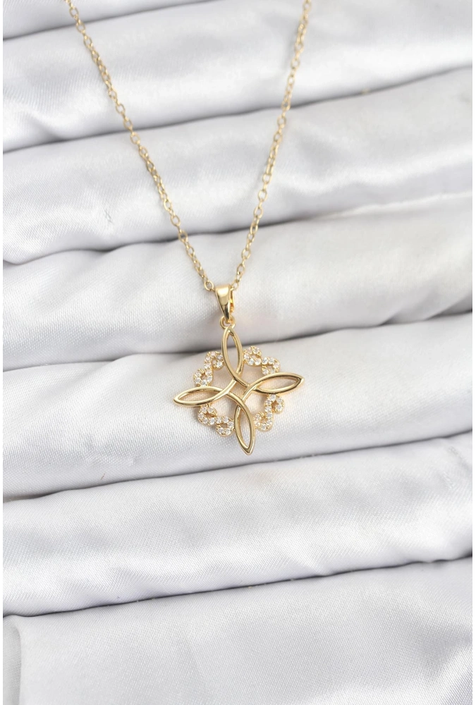 Shoecide 316l Çelik Zincir Gold Renk Sonsuzluk Model Zirkon Taşlı Kadın Kolye