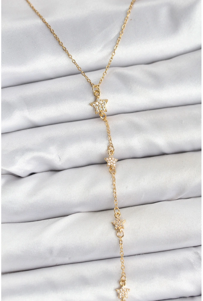 Shoecide 316l Çelik Zincir Gold Renkli Yıldız Model Kadın Y Kolye