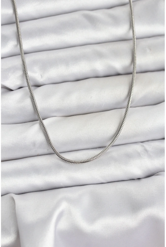 Shoecide 316l Çelik Zincir Gümüş Renk 60 Cm Yılan Zincir Kadın Kolye