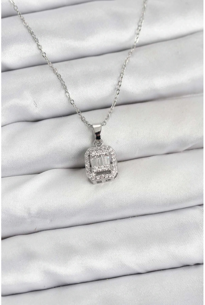 Shoecide 316l Çelik Zincir Gümüş Renk Baget Model Kadın Kolye