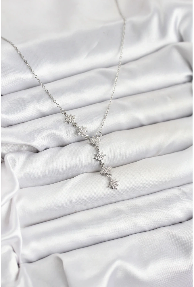 Shoecide 316l Çelik Zincir Gümüş Renk Kutup Yıldızı Model Kadın Kolye