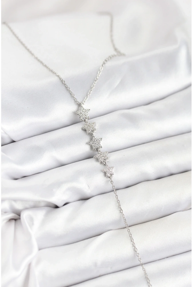 Shoecide 316l Çelik Zincir Gümüş Renk Yıldız Model Y Kolye