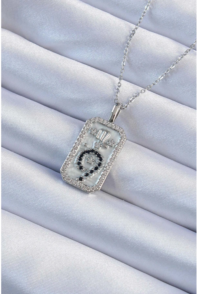 Shoecide 316l Çelik Zincir Gümüş Renk Zirkon Taşlı Minimal Papatya Figürlü Tarot Kolye