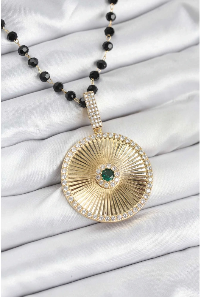 Shoecide 316l Çelik Zincir Kristal Boncuklu Kadın Kolye