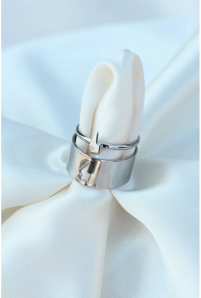 Shoecide Ayarlamalı Şimşek Model Çift Yüzüğü