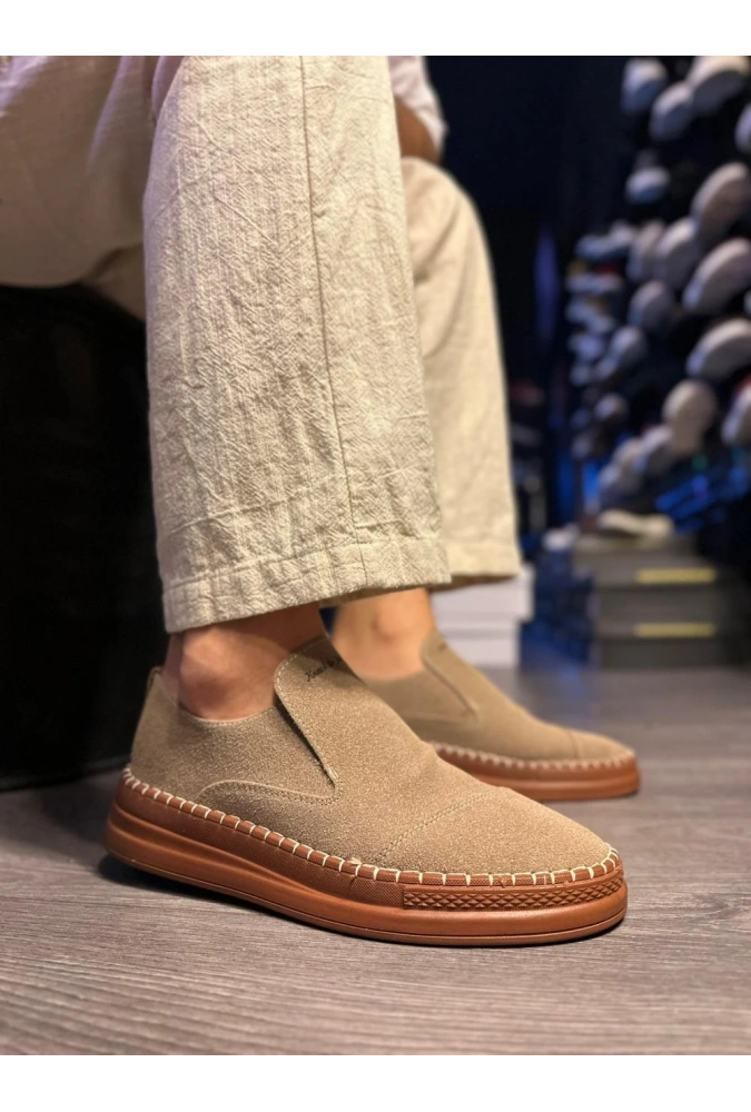 Shoecide Bağcıksız Mevsimlik Süet Ayakkabı 019 Camel (süet)