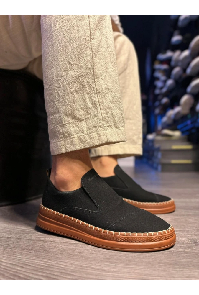 Shoecide Bağcıksız Mevsimlik Süet Ayakkabı 019 Siyah