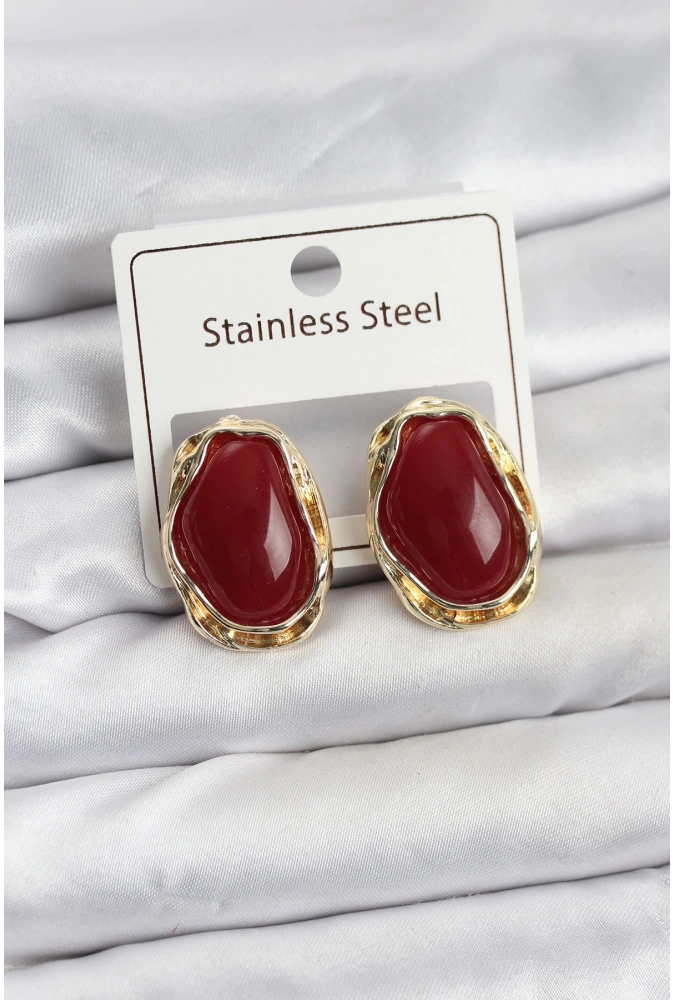 Shoecide Beyaz Damla Model Pirinç Vintage Kadın Küpe