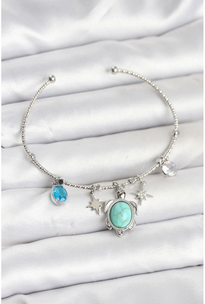 Shoecide Caretta Caretta Charmlı Gümüş Renk Kadın Bileklik