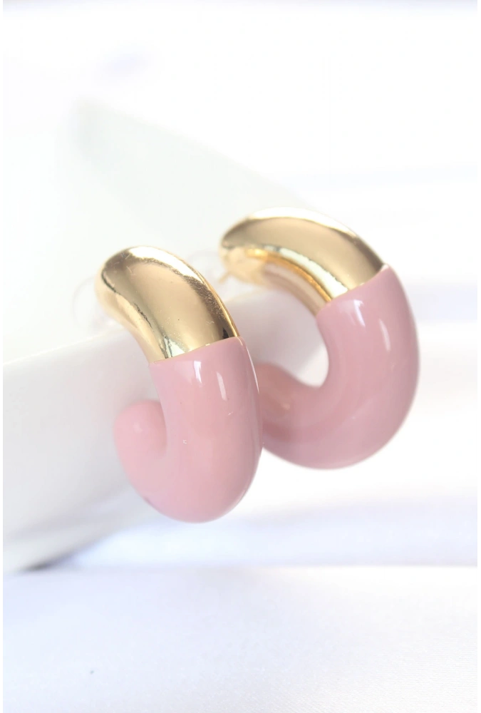 Shoecide Ccb Gül Kurusu Gold Çift Renk Küpe