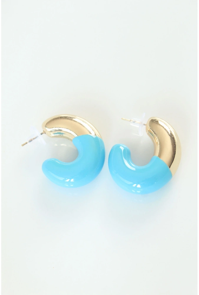 Shoecide Ccb Mavi Gold Çift Renk Küpe