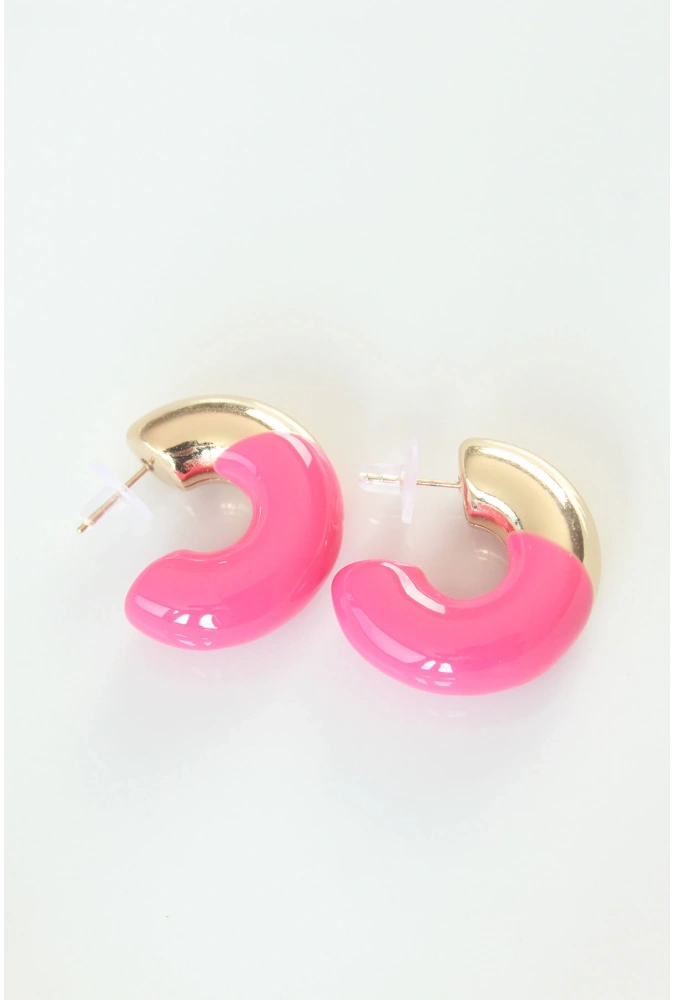 Shoecide Ccb Pembe Gold Çift Renk Küpe