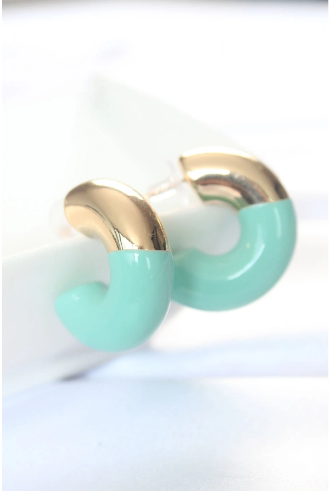 Shoecide Ccb Turkuaz Gold Çift Renk Küpe