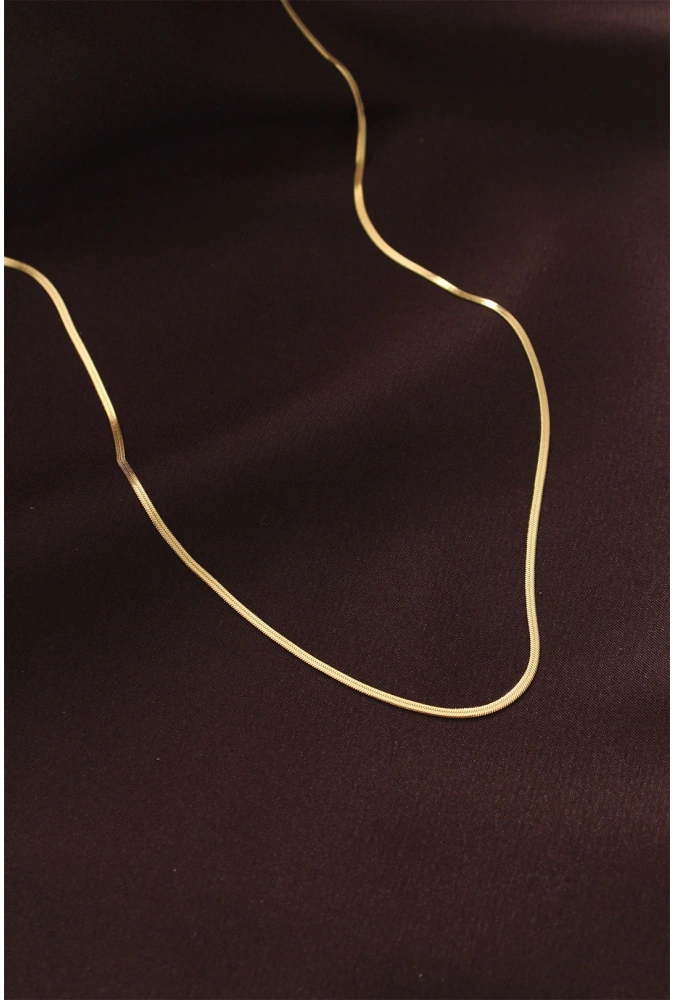 Shoecide Çelik Gold Renk 60 Cm İnce İtalyan Zincir Kolye