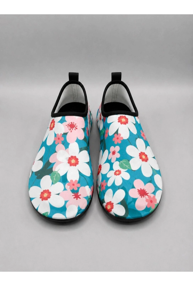 Shoecide Çiçek Desen Kadın Deniz Ayakkabısı – Hafif, Kaydırmaz, Hızlı Kuruyan Aqua Shoes