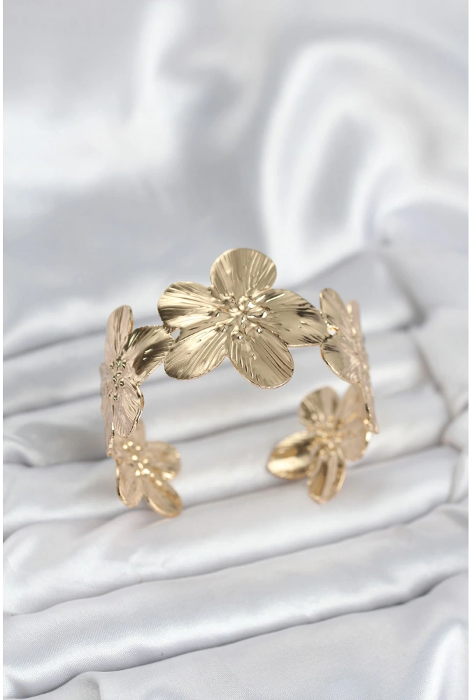 Shoecide Çiçek Model Pirinç Levha Kadın Bileklik