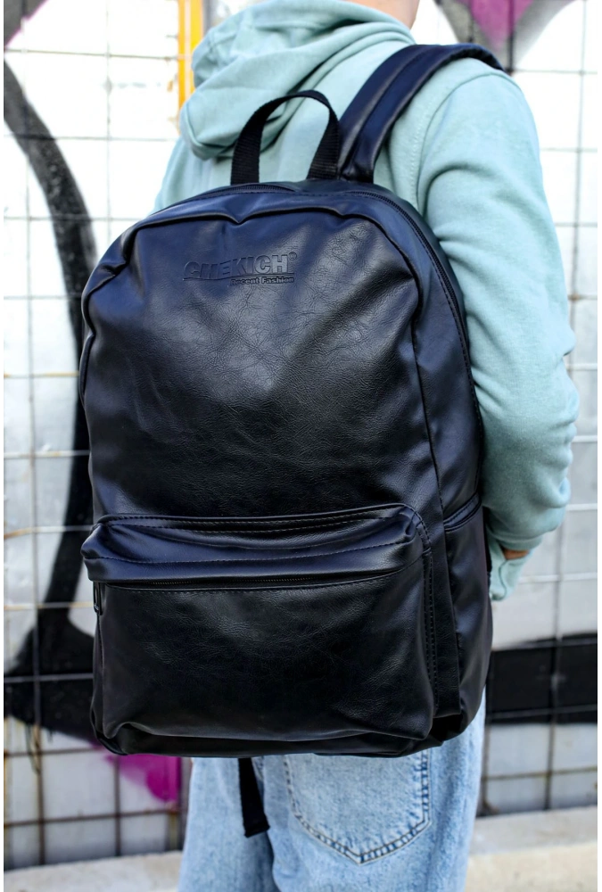 Shoecide SHOCNT006 Cilt Deri Erkek Sırt Çantası Sıyah