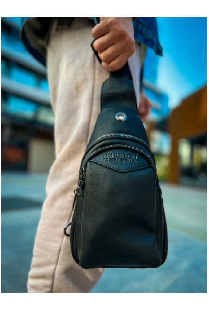 Shoecide Cnt008 - Cilt Deri Erkek Omuz Çantası Sıyah