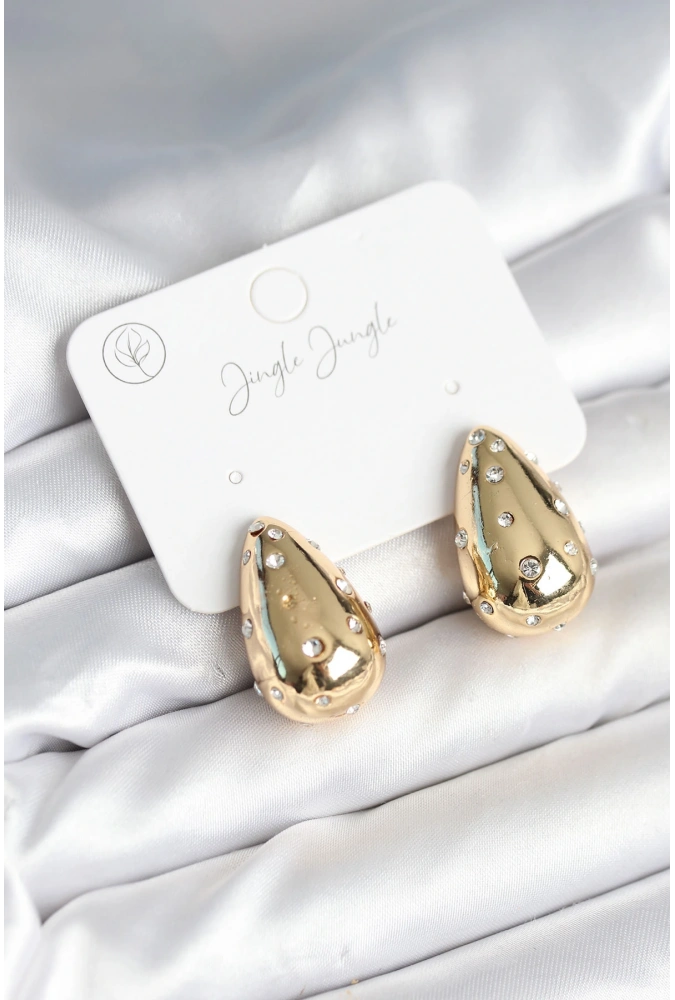 Shoecide Damla Model Pirinç Gold Renk Kadın Küpe