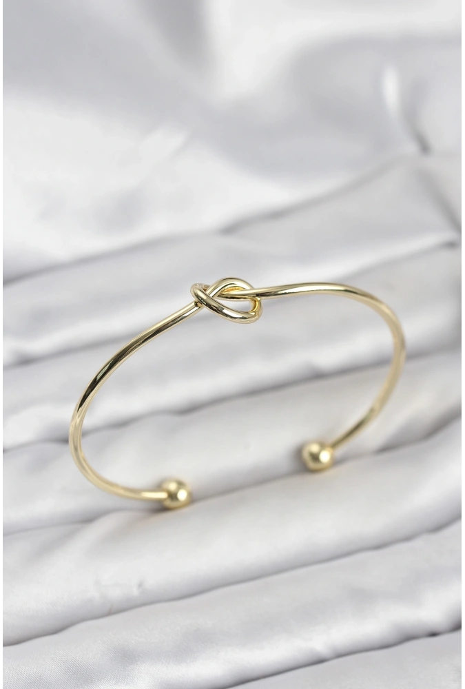 Shoecide Düğüm Model Pirinç Gold Renk Kadın Bileklik