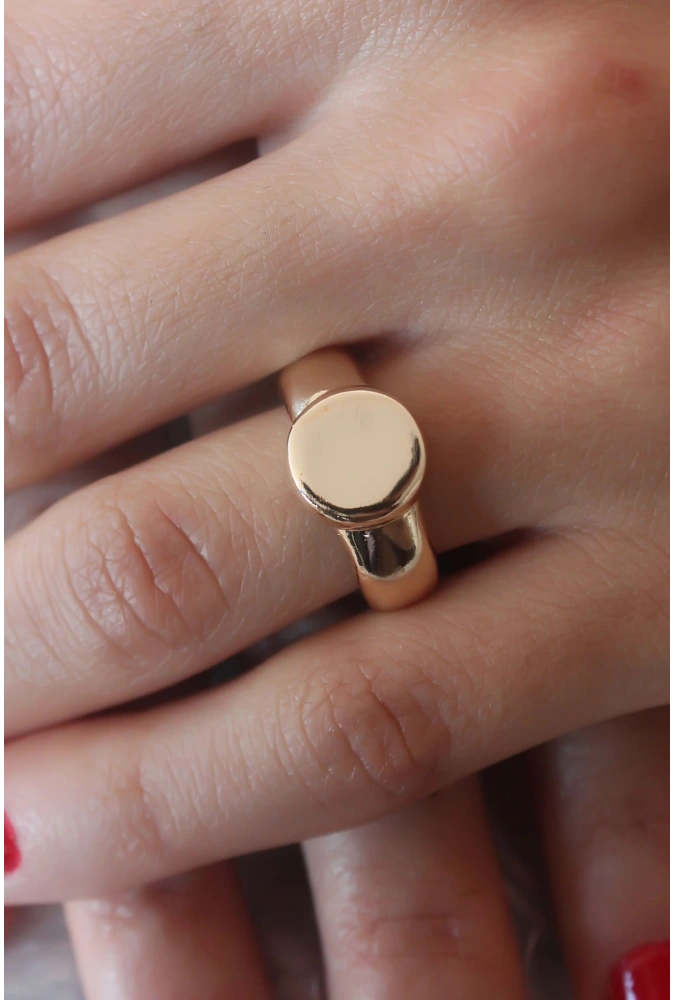 Shoecide Gold Renk Daire Model Kadın Yüzük