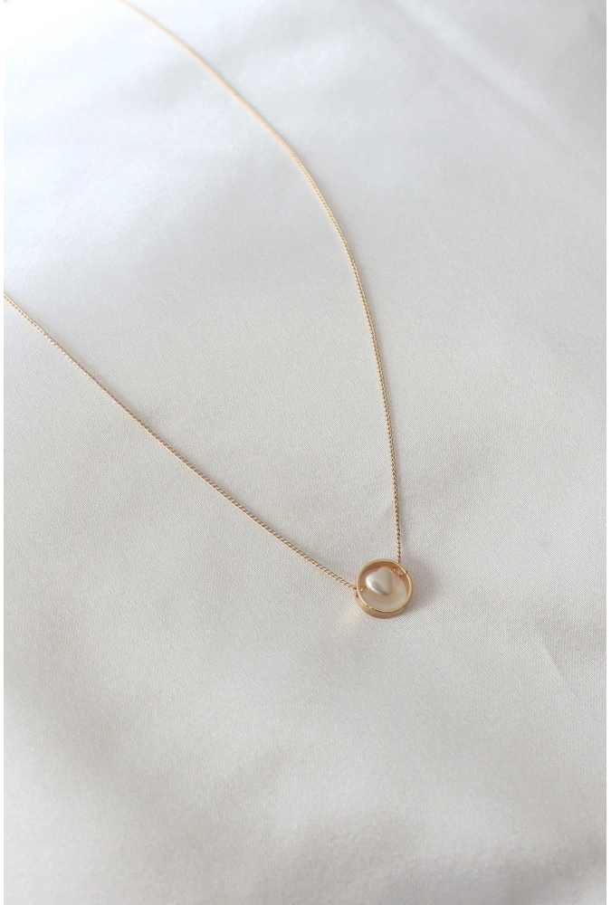 Shoecide Gold Renk Minimal Kalp Figür Kadın Kolye