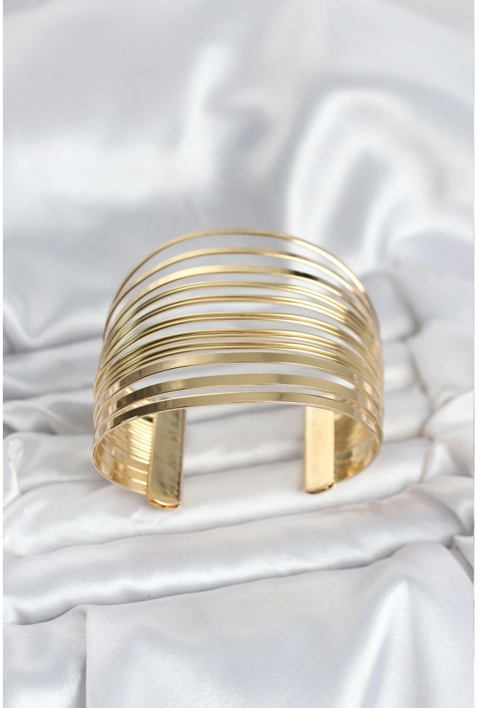 Shoecide Gold Renk Pirinç Kaburga Model Kadın Bileklik