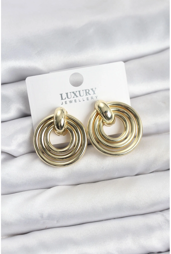 Shoecide Gold Renk Pirinç Vintage Kadın Küpe