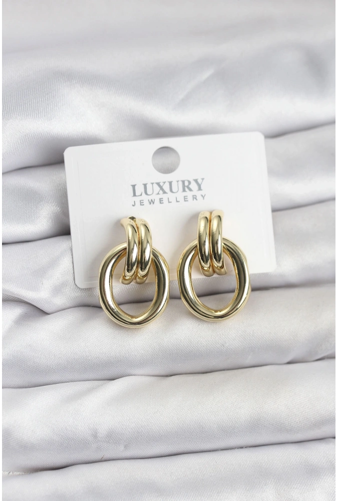 Shoecide Gold Renk Pirinç Vintage Kadın Küpe