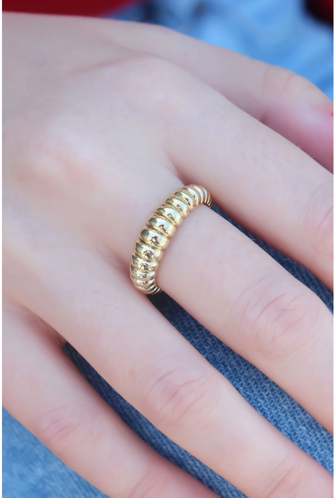 Shoecide Gold Renk Sarmal Model Kadın Yüzük