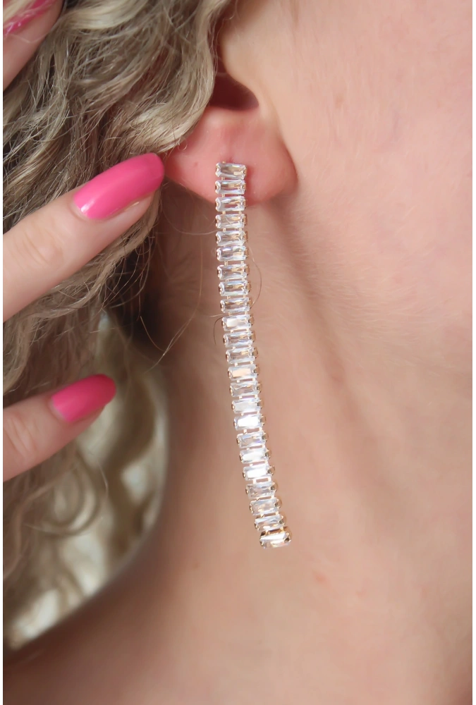 Shoecide Gold Renk Zirkon Taşlı Kadın Küpe