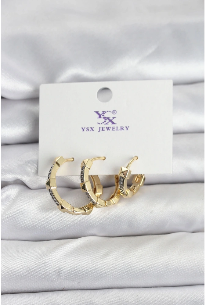 Shoecide Gold Renk Zirkon Taşlı Kadın Küpe