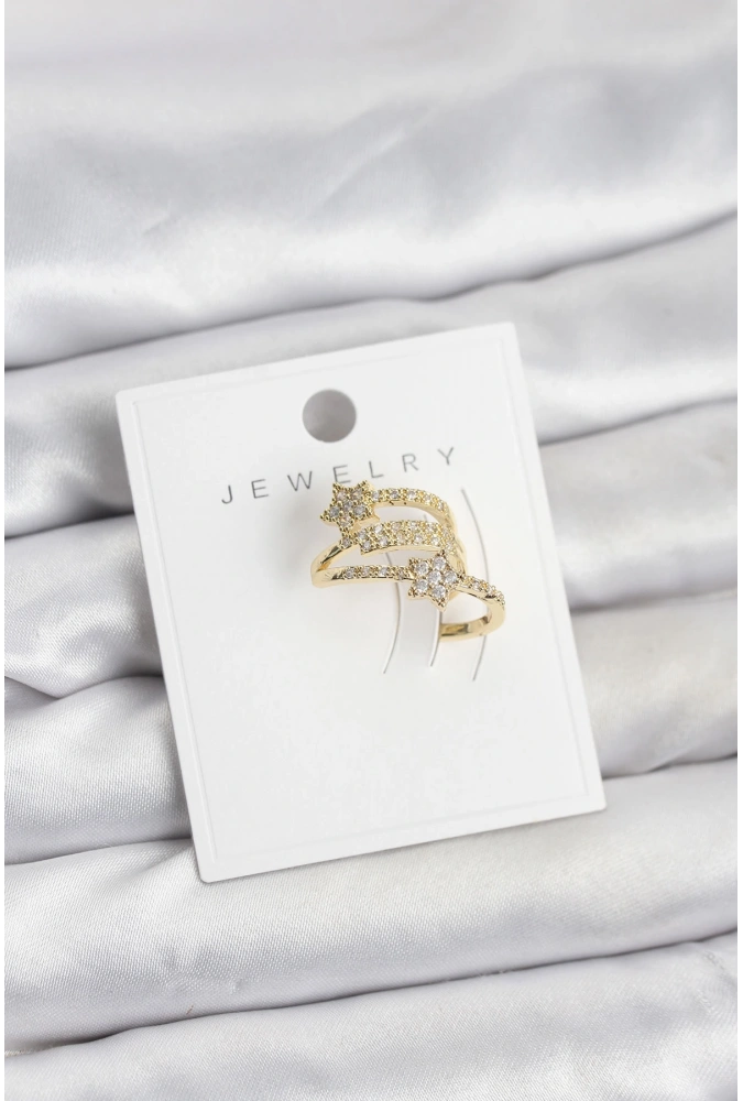 Shoecide Gold Renk Zirkon Taşlı Yıldız Model Kıkırdak Earcuff Küpe