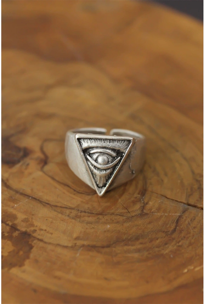 Shoecide Göz Detay Metal Ayarlanabilir Erkek Yüzük