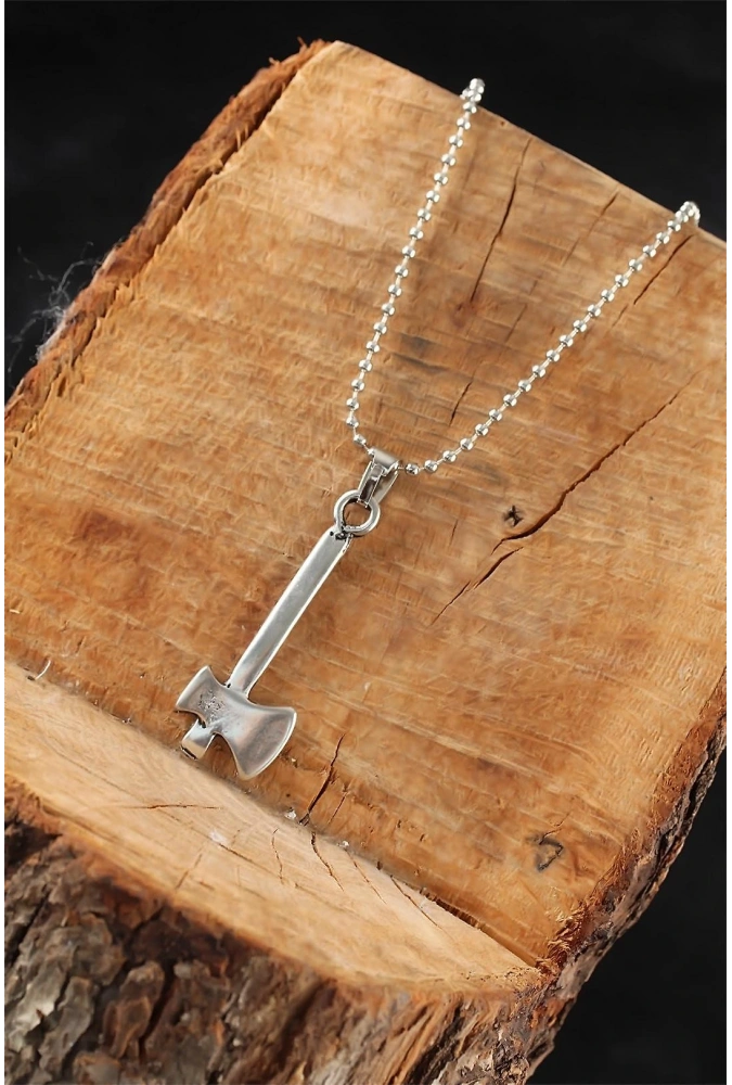 Shoecide Gümüş Renk Balta Erkek Kolye