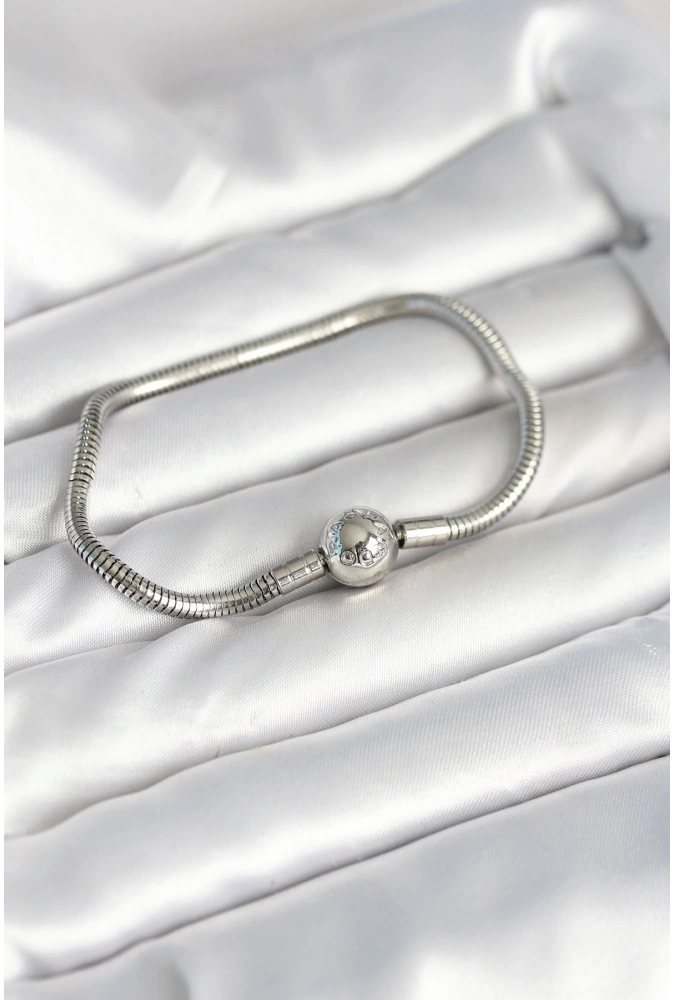 Shoecide Gümüş Renk Pirinç Charm Bileklik