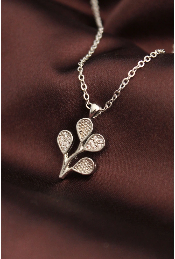 Shoecide Gümüş Renk Zirkon Taşlı Çoklu Balon Kolye