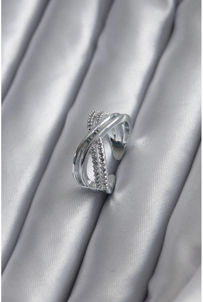 Shoecide Gümüş Renk Zirkon Taşlı Kadın Yüzük