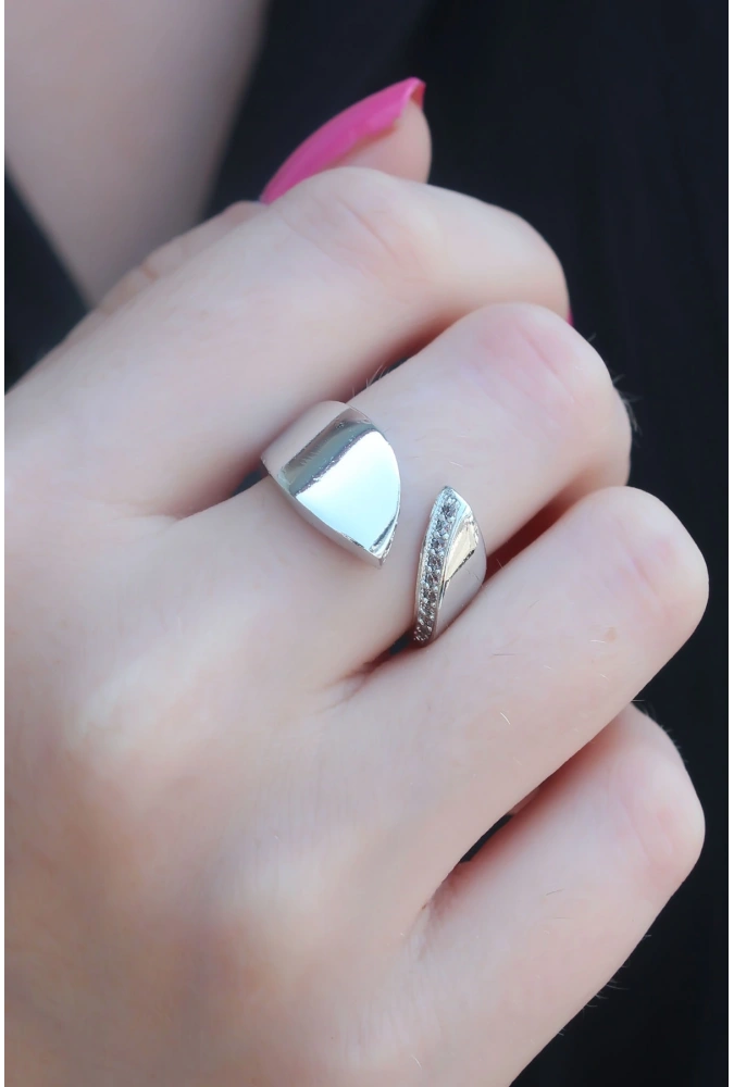 Shoecide Gümüş Renk Zirkon Taşlı Kadın Yüzük