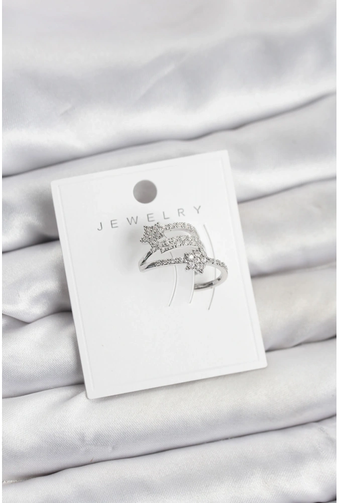 Shoecide Gümüş Renk Zirkon Taşlı Yıldız Model Kıkırdak Earcuff Küpe