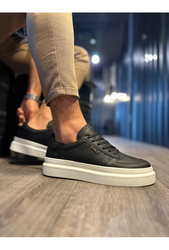 Shoecide Günlük Ayakkabı 013 Siyah (beyaz Taban)