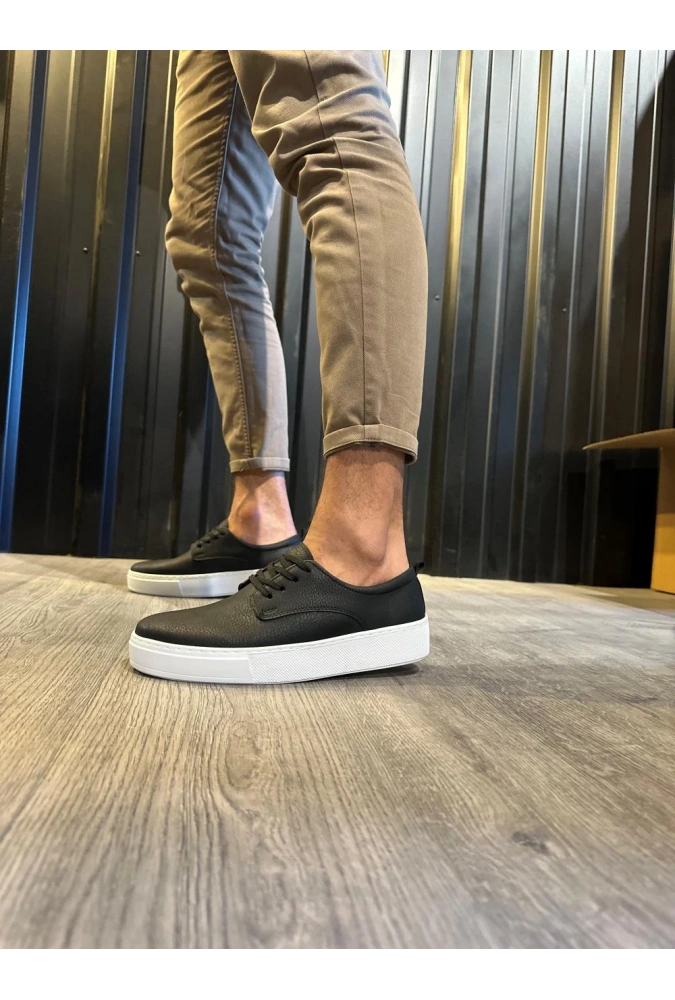 Shoecide Günlük Ayakkabı 077 Siyah (beyaz Taban)
