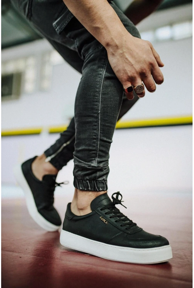 Shoecide Günlük Ayakkabı 666 Siyah (beyaz Taban)