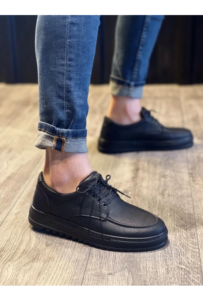 Shoecide Günlük Ayakkabı T12 Siyah (siyah Taban)