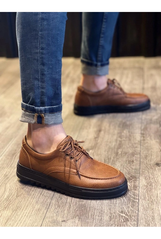 Shoecide Günlük Ayakkabı T12 Taba (siyah Taban)