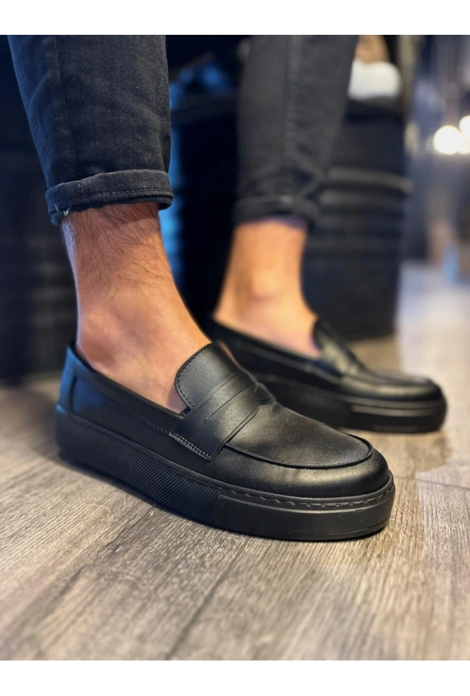 Shoecide Günlük Klasik Ayakkabı 400 Siyah (siyah Taban)