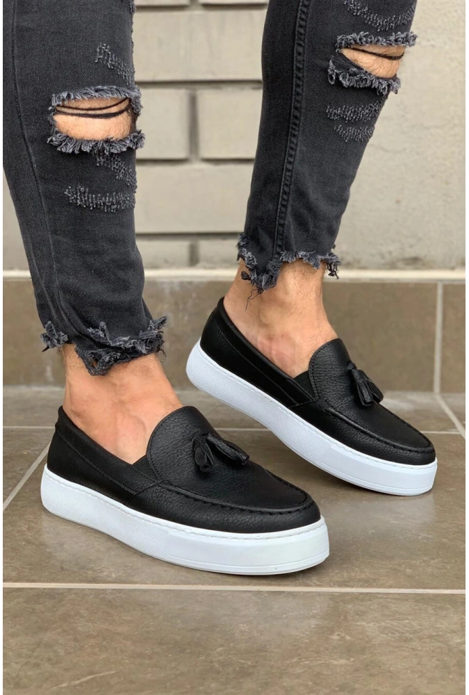 Shoecide Günlük Spor Klasik Ayakkabı 717 Siyah (beyaz Taban)