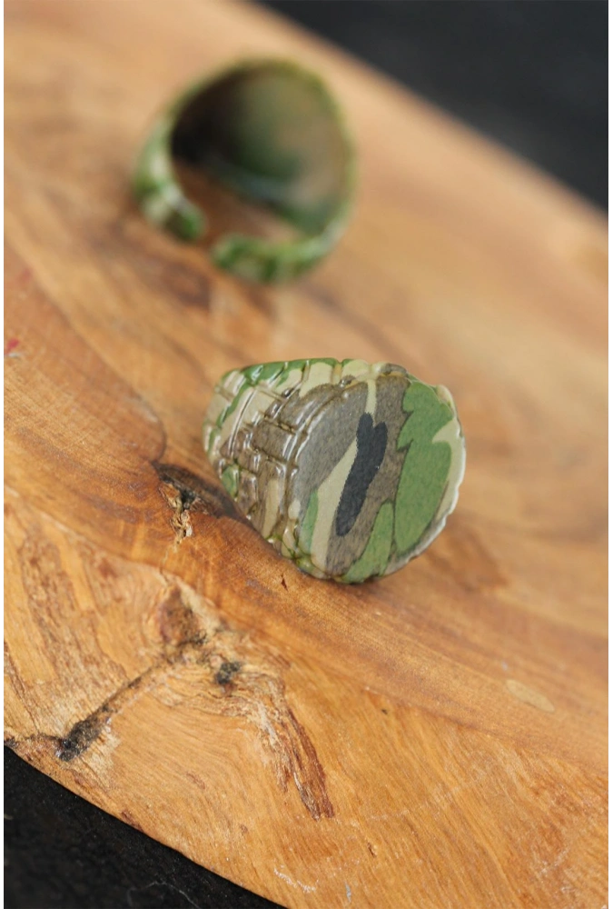 Shoecide Kamuflaj Desenli Ayarlamalı Erkek Yüzük