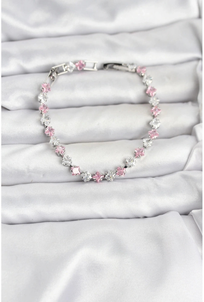 Shoecide Kare Zirkon Taşlı Gümüş Renk Kadın Bileklik