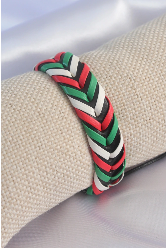 Shoecide Karışık Renk İpli Deri Erkek Bileklik